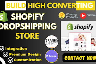 build high converting shopify website development winning product video ads doba