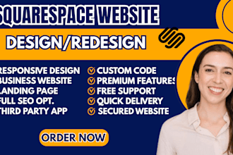 build squarespace business website development, design squarespace landing page