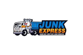 design unique truck junk express logo