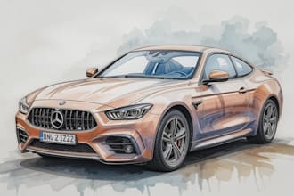 draw realistic watercolor portrait style car vehicle