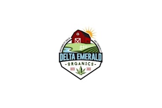make awesome delta emerald organics logo with hemp organics