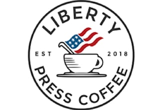 design monogram liberty press coffee logo