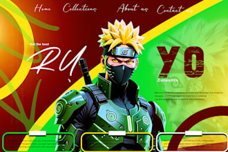 design awesome anime shopify store banner discord banner, and twitch banner