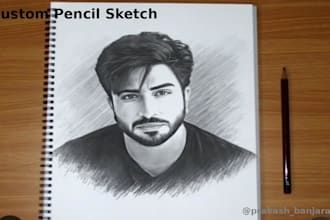 sketch realistic pencil or digital portraits