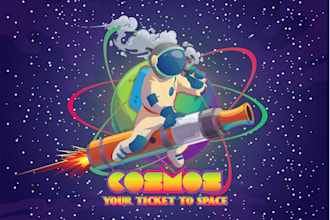 design a unique custom cartoon astronaut logo for your brand