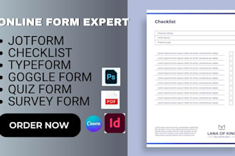 create jotform google form, questionnaires, typeform, fillable form in 24 hours