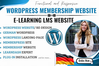 build memberpress membership website or subscription online course lms websit