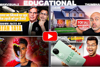 do engaging youtube or educational, documentary thumbnail in photoshop