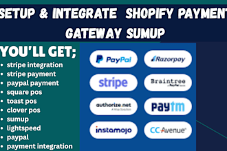 setup integrate shopify payment flutterwave paypal stripe square toast pos sumup