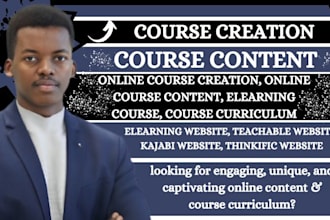 create ebook online course, lesson plan, content writing, online course creation