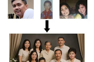 create a realistic family portrait with ai from selfie photo