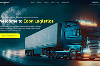 design logistics website cargo, dispatch, trucking, transport, towing website