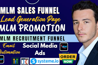 setup MLM sales funnel, MLM recruitment funnel, network marketing lead promotion