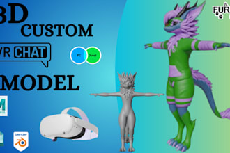 do custom vrc avatar vrchat avatar furry fursona 3d anime vrchat pc and quest
