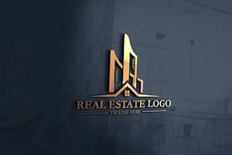 create simple vintage real state logo design