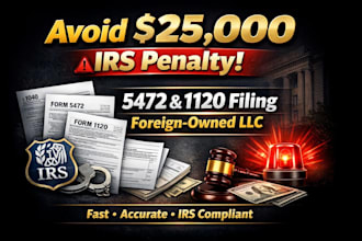 file form 5472 and 1120 for foreign owned US llc and avoid irs penalty