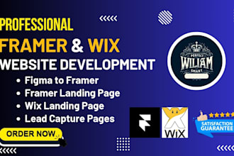 design framer landing page, wix landing page, lead capture page, website design