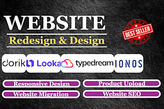 create design redesign ecommerce website via dorik typedream dora looka ionos