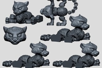 do 3d articulated model 3d flexi doll 3d keychain model 3d bjd for 3d printing