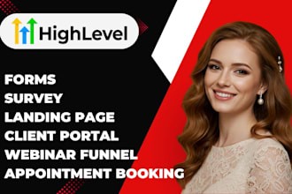 build gohighlevel webinar funnel, form, survey, landing page appointment booking