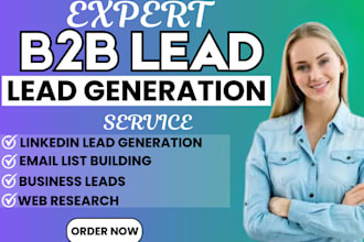 do b2b lead generation  linkedin leads, email lists, business prospect for sales