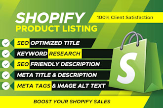 do manually shopify data entry and shopify product listing