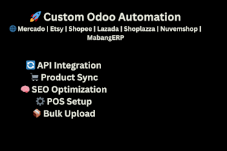 custom odoo automation mercado shoplazza lazada shopee nuvemshop etsy mabangerp