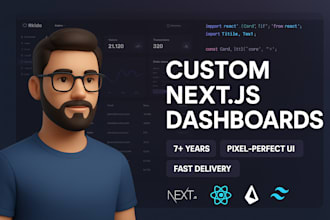develop custom next js admin dashboard with analytics