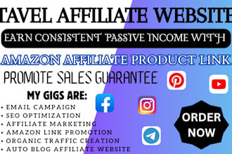 promote travel affiliate website blog, amazon affiliate product link