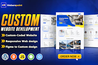build a business website, custom website design, or full website development