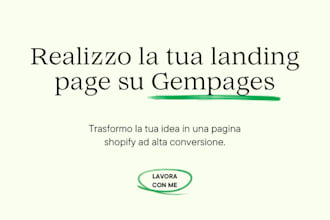 progetto landing page su shopify con gempages per aumentare le vendite