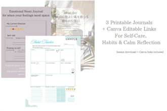 minimalist canva habit tracker printable for daily self care