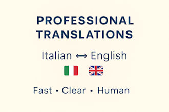 translate and proofread italian and english texts