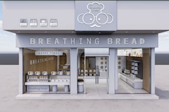 optimize 3d minimalist bakery shop,cupcake,cgi sauna,gazzebo coffee shop