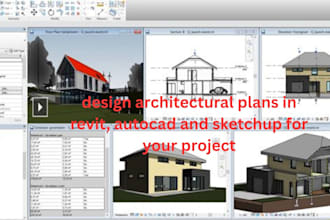 design architectural plans in revit, autocad and sketchup for your project