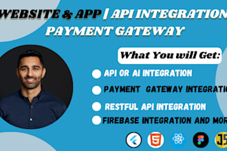 integrate payment gateway into flutter code, api integration into website or app