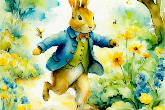 watercolor children story book illustration kids book illustration