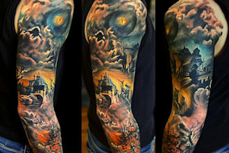 design a unique tattoo and a tattoo sleeve