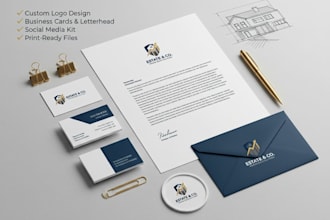 create professional and modern stationery design for your brand