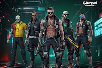 make sci fi or cyberpunk character, concept art