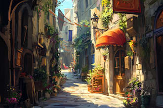 create a beautiful fantasy environment concept art