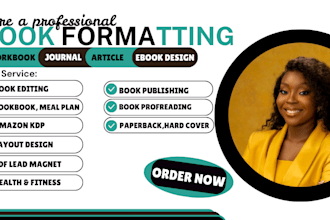 do ebook formatting for amazon kdp, ingramspark, cookbook, medical, neuroscience
