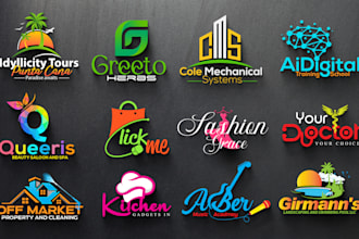 do modern 2d and 3d logo design with stunning depth and details in 24 hours