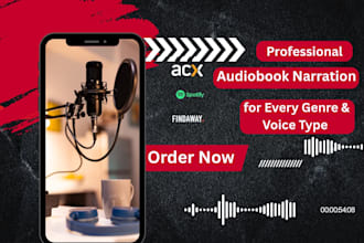 audiobook narrate your book or documentary for acx, findaway, kwl audiobooks