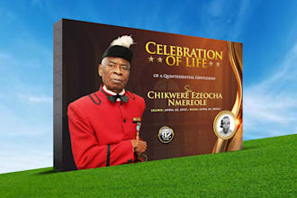 design funeral, obituary, tribute, event and church flyer