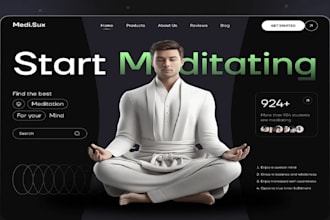 create  gym meditation yoya website design