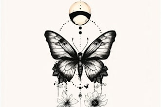 draw a minimalist line art tattoo design