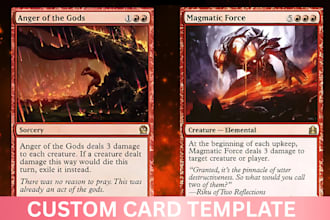 design custom trading card template for tcg, ccg, rpg, tabletop, and board game