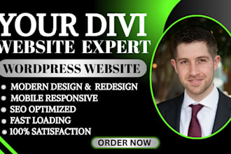 create divi wordpress website,divi website design or redesign with divi theme