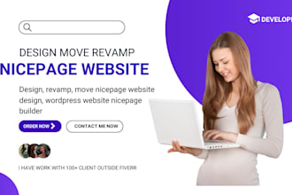 design, revamp, move nicepage website design, wordpress website nicepage builder